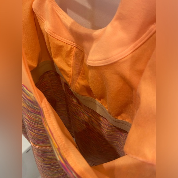 Lululemon Orange Spacedye Luon Scoop Neck Tank w/ Built In Bra, size 8 - Picture 7 of 7